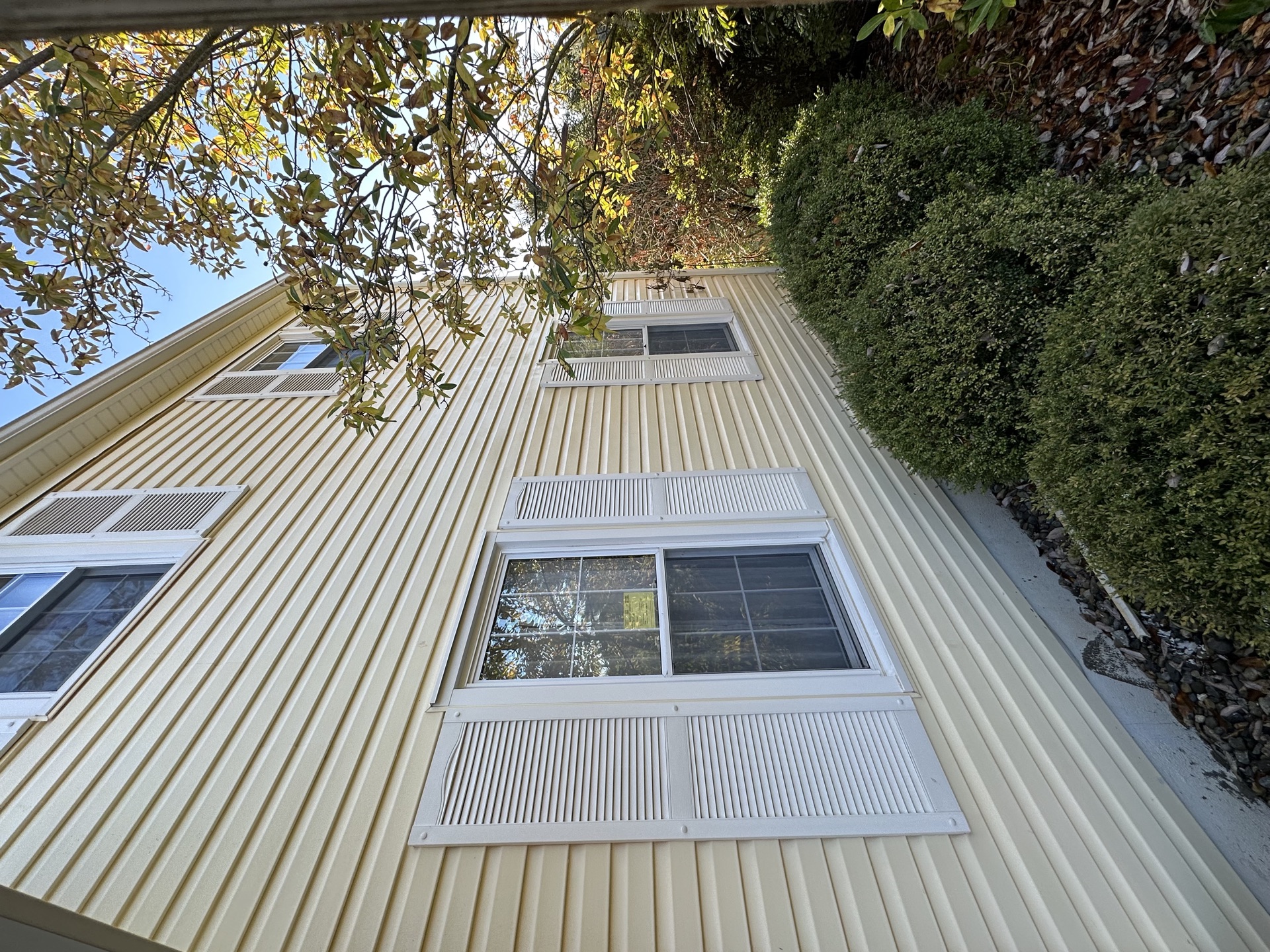 After soft washing — clean siding